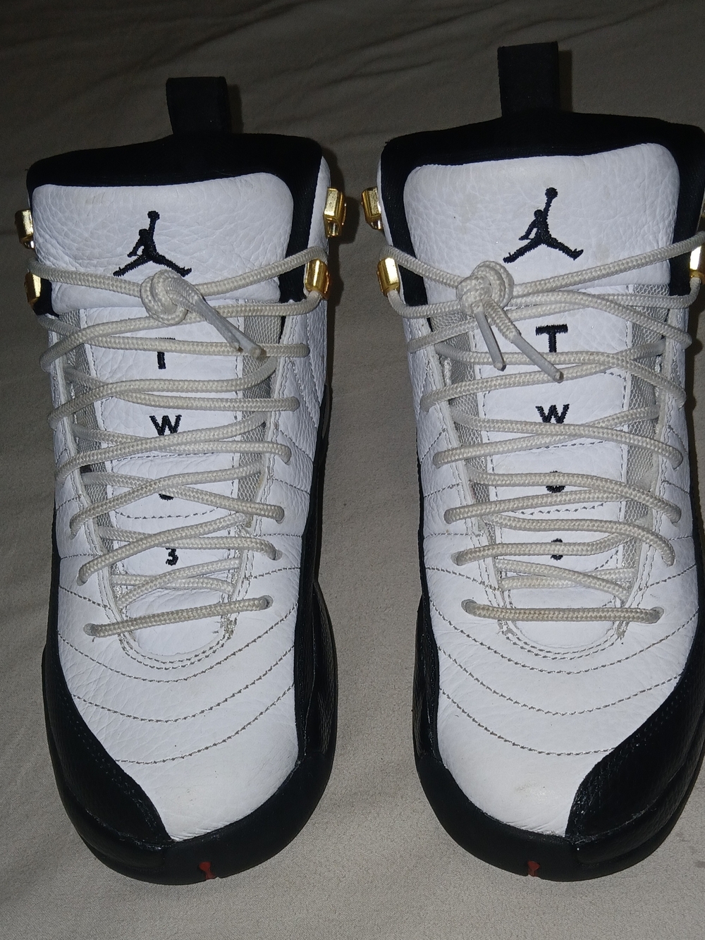 Jordan Kids White Black Gold Retro Basketball Sneakers